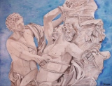 Aristée et Protée, Demi lune du Bassin d'Apollon, Jardins du Château de Versailles - Statues du Château de Versailles
